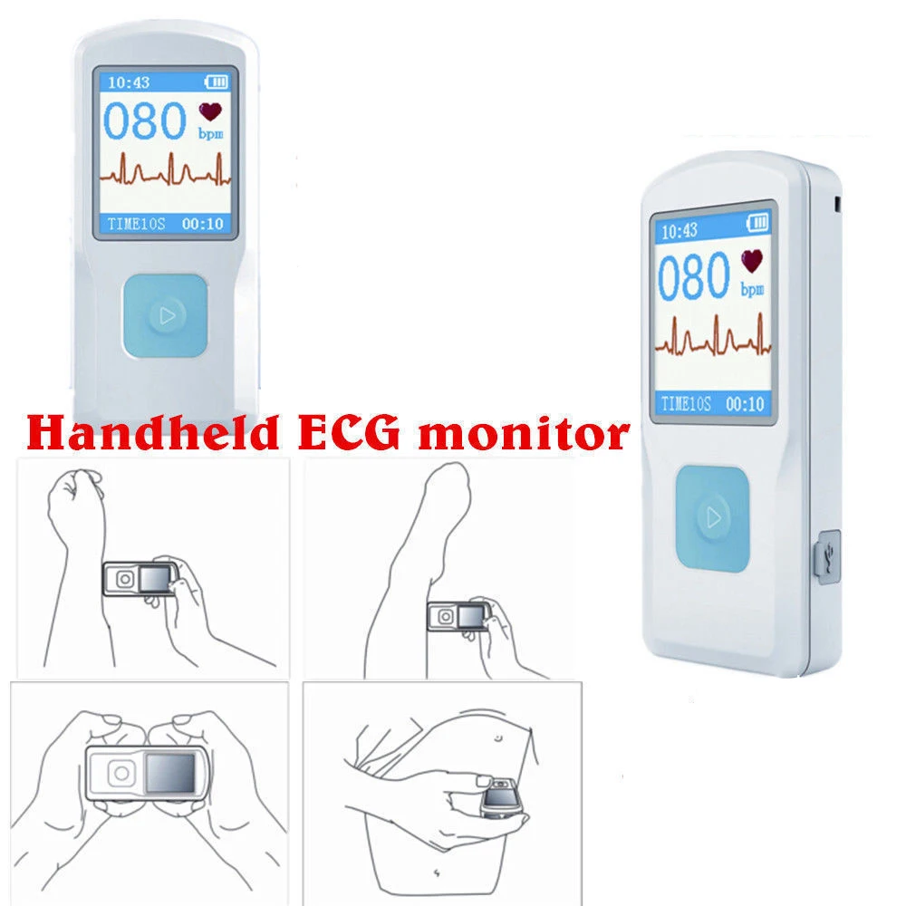 CONTEC Handheld Portable ECG EKG Monitor PM10 Heart Rate Beat LCD Bluetooth Quick Measurement Medical Device