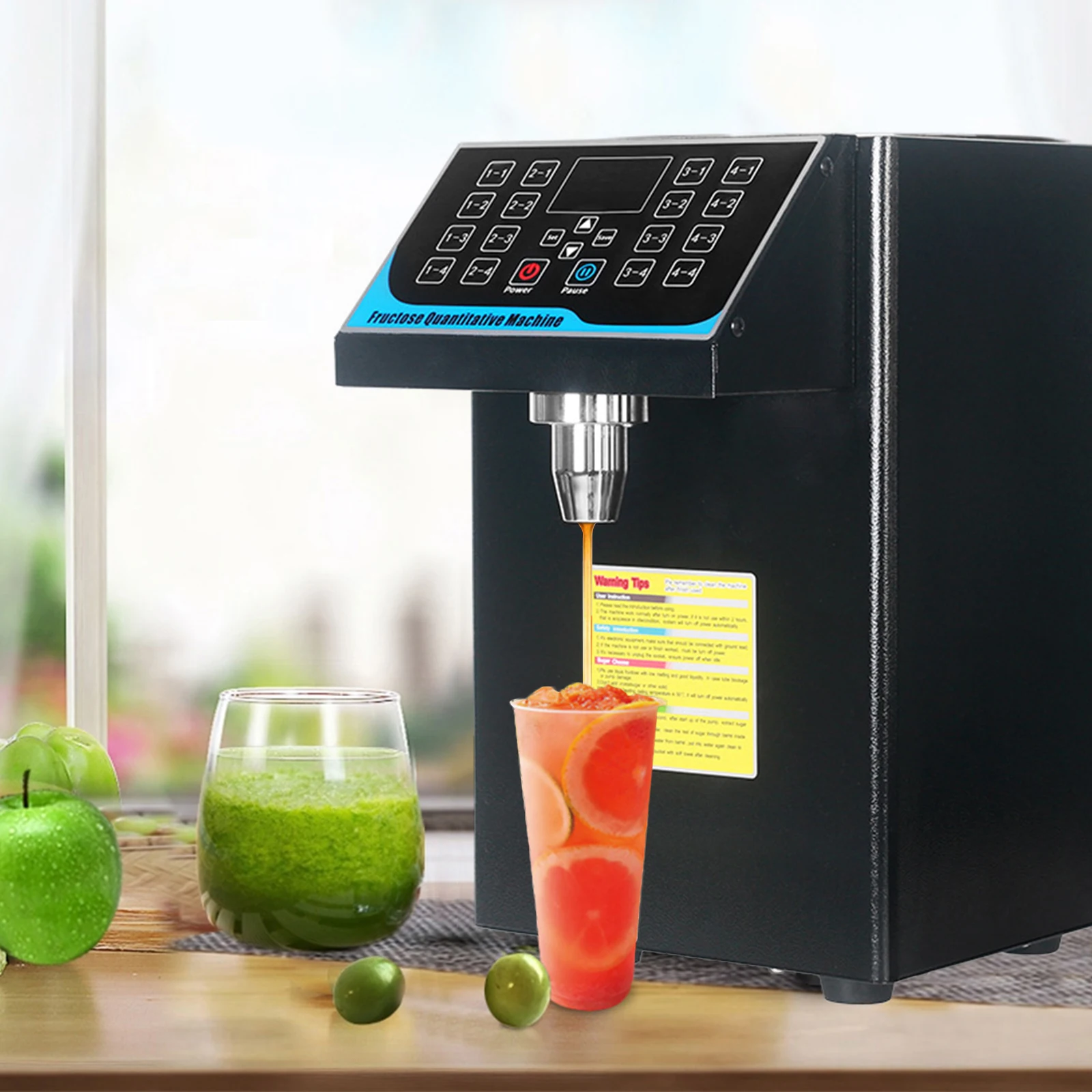 Quantitative Automatic Fructose Syrup Dispenser Quantitative Machine Stainless Steel Barrel + Fructose Output for Milk Tea Coffe