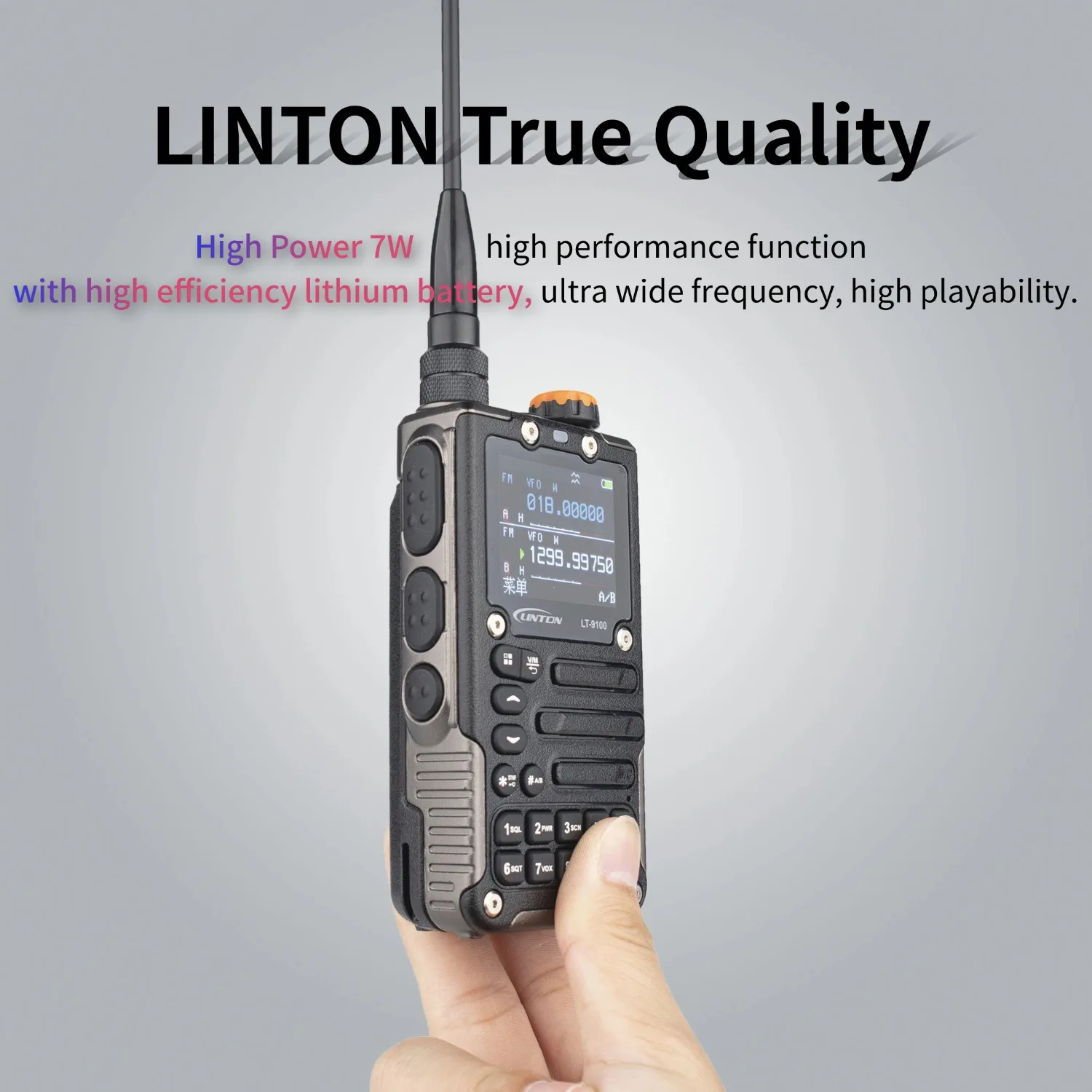 LINTON LT9100 Hign Power Dual Band 18-630 840-1300MHz analog Mountain Outdoor Ham Radio LT-9100 Long Range Mini Walkie Talkie