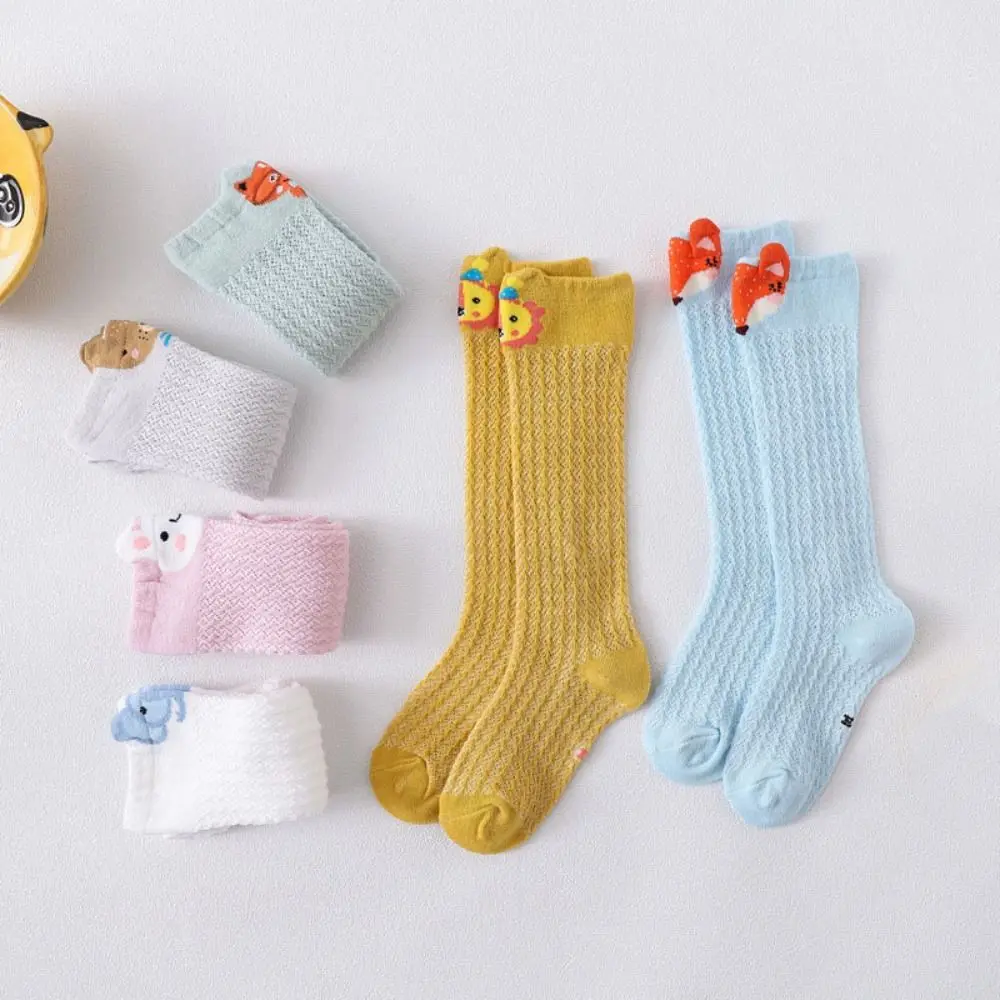 

6Pairs Warm Cartoon Animal Calf Socks Baby Mesh Toddle Infant Cotton Stockings Leg Warmer Cute Above Knee Stockings Girls