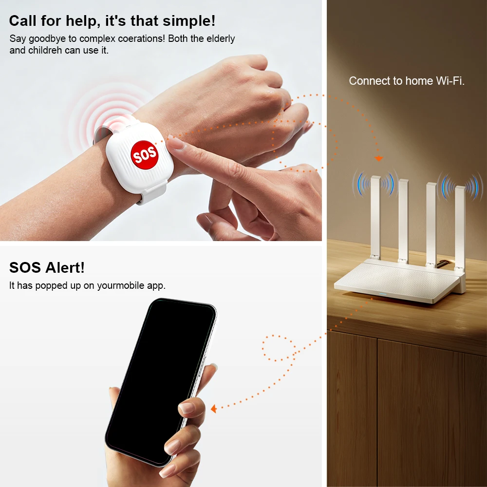 Bouton d'urgence SOS WiFi Tuya - Smart Elderly Home avis et prix