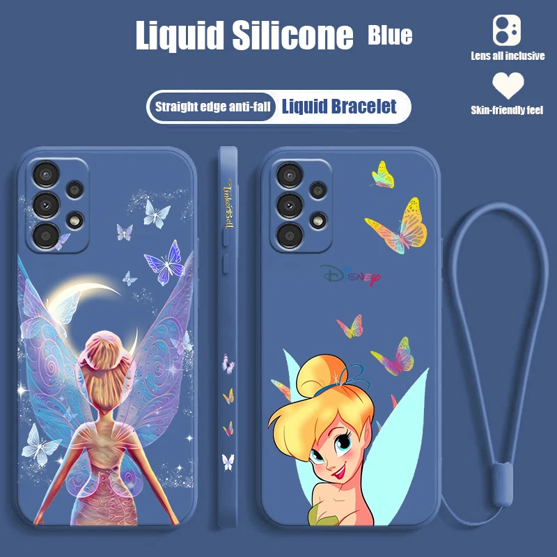 NEW Tinkerbell For Samsung A91 A81 A71 A51 A41 A31 A21S A11 A05 A04 A03S A02S A01 Liquid Left Rope Phone Case