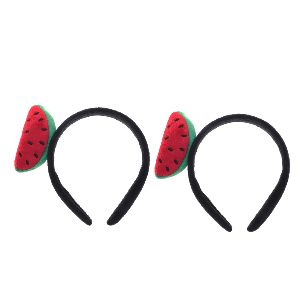 

2 Pcs Headband Watermelon Hairband Cute for Girls Fruit Costume Fabric Novelty Headpiece Miss