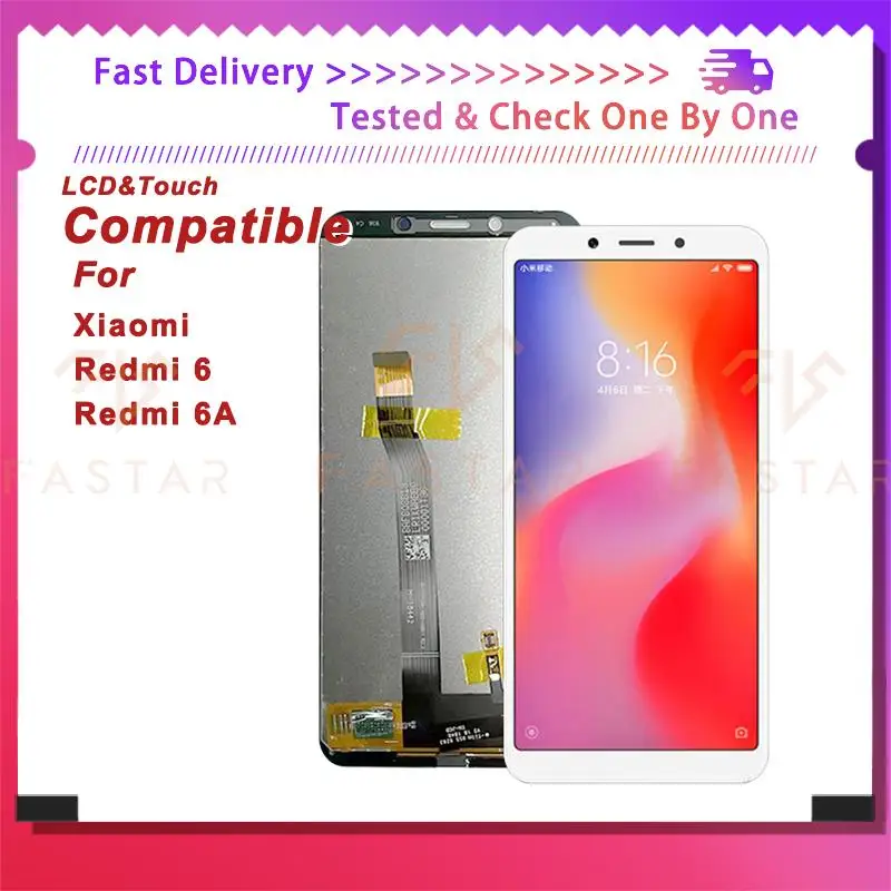 

Redmi6 5.45"Tested For Redmi6A lcd Redmi6 LCD Display Touch Digitizer Assembly Replacement Parts Screen Redmi 6 Redmi 6A lcd