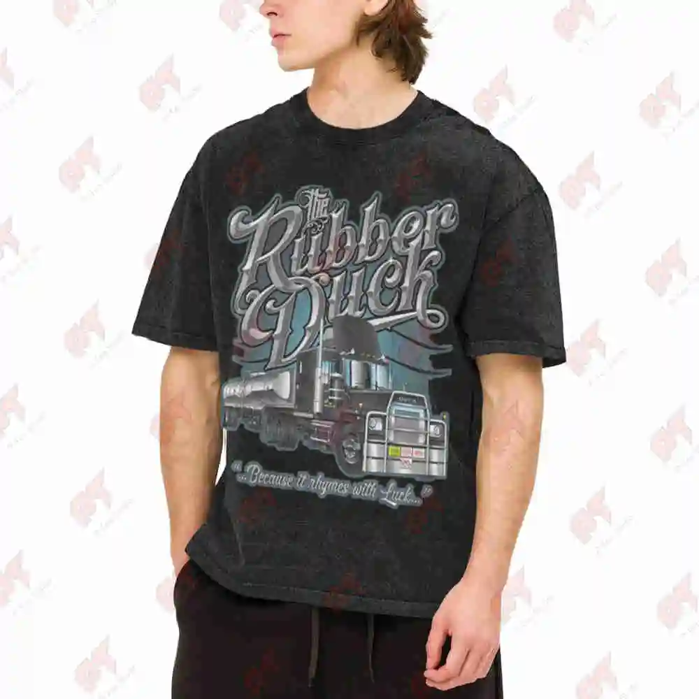 Rubber Duck Convoy Horror Semi Vintage Washed Tee Pure Cotton T-Shirt