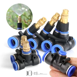 10PCS Brass Adjustable Garden Micro Sprinklers Nozzle for 5/8mm 8/12mm PE Hose Outdoor Misting Cooling System Watering Atomizer