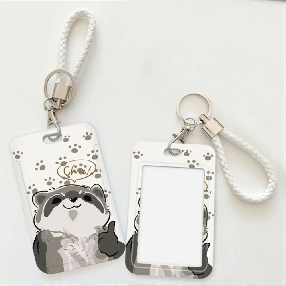 Raccoon Themed ID Card Holder Plastic Badge Case For Medical Staff Student Bank Credit Card Holiday Gift