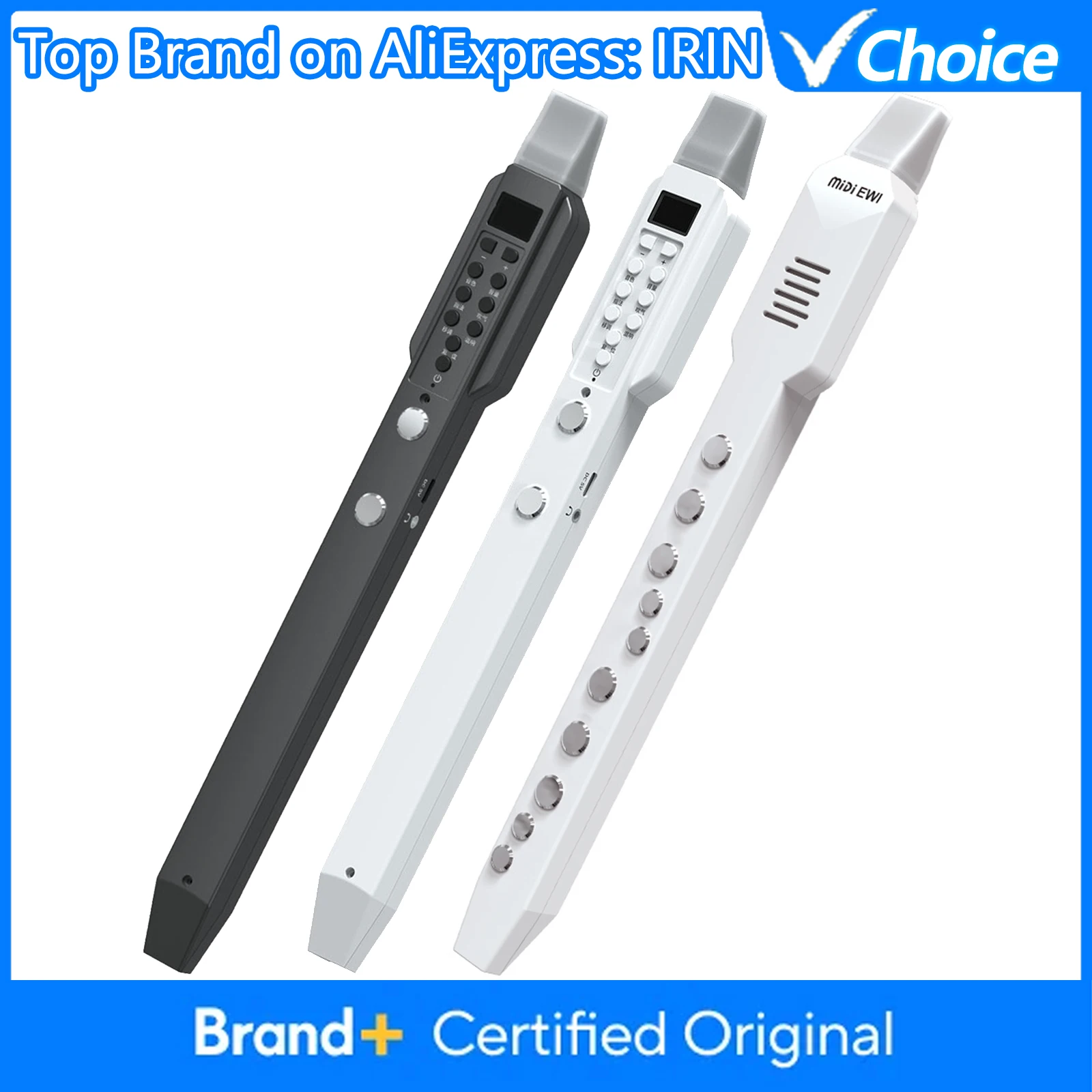 

IRIN Electric Blowpipe DC02 Pro Portable Digital Wind Saxophone Built-in 10 Tone Bluetooth MIDI for Beginners Professionals
