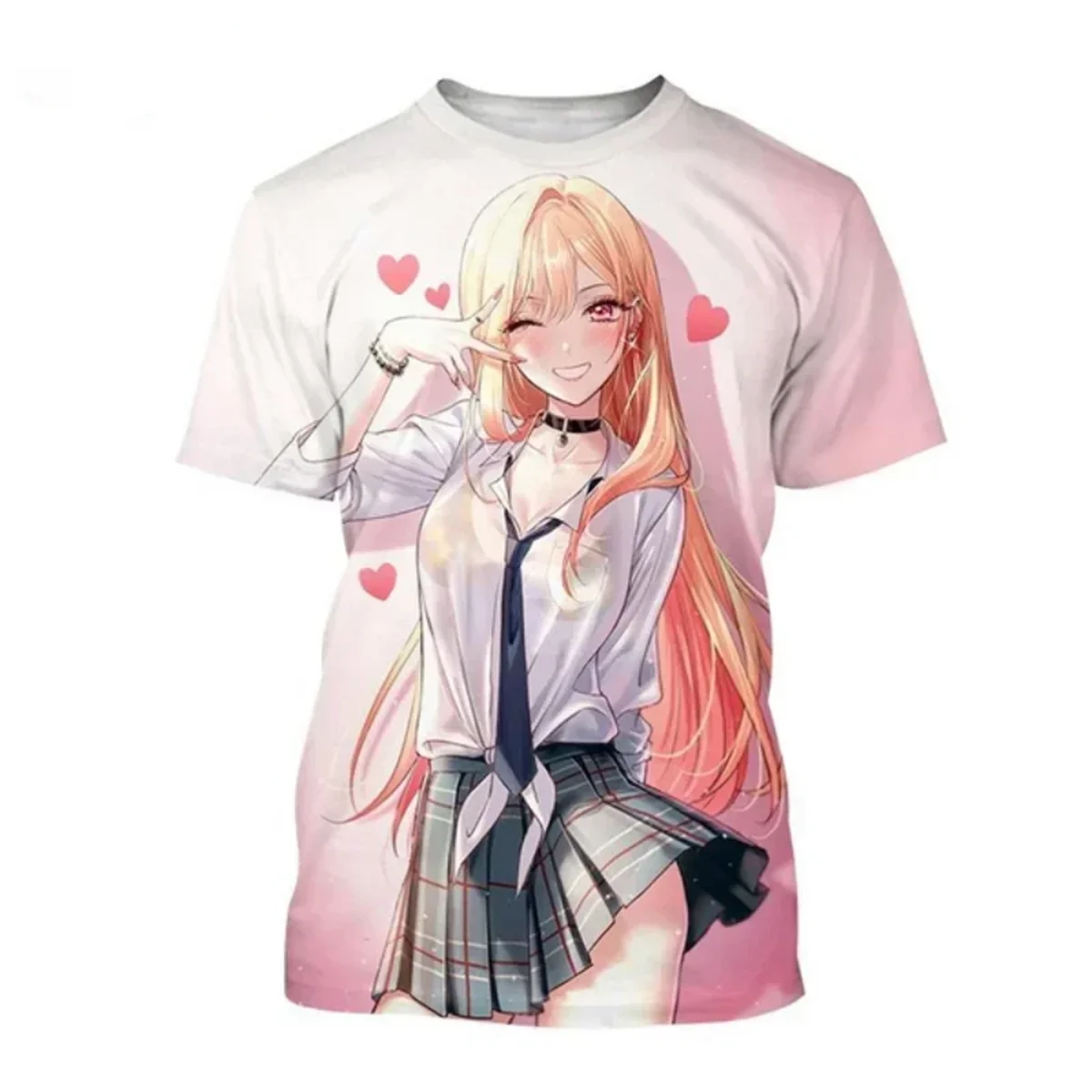 Trendy Men's 3D Personalized T-shirt Japanese Kitagawa Shinrikyo Girls' Printed 3D Pattern Breathable Summer Short Sleeve