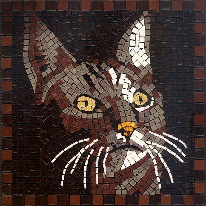 

Pet Hospital Decoration Wall Cute Cat Glass Mural Hand Make Animal Mosaic