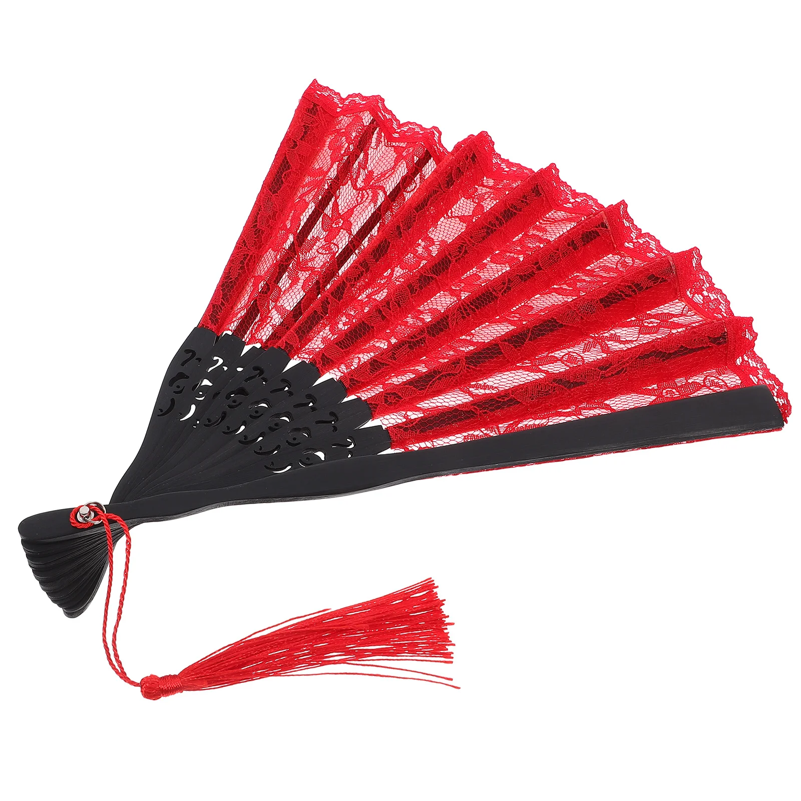 

1pc Double Layer Lace Retro Folding Handheld Fan For Music Festival Party Decor Chinese Dance Prop Vintage Wedding Fan