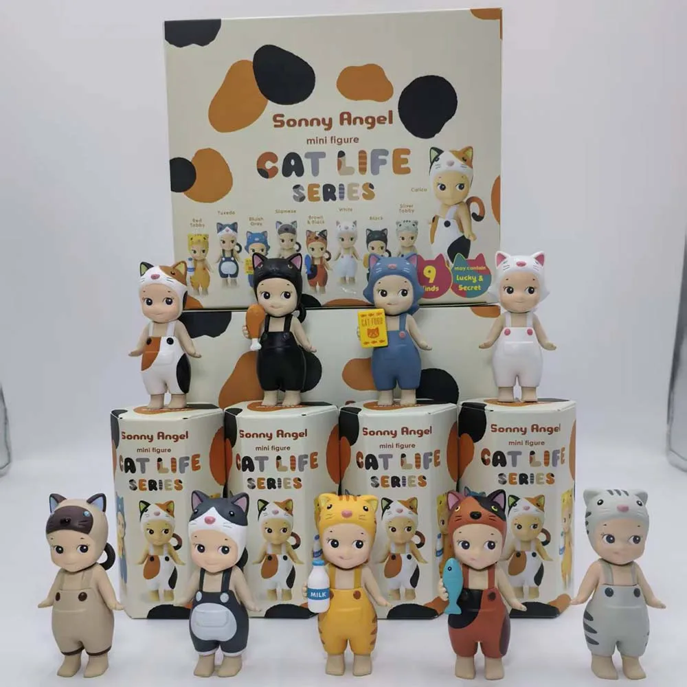 

Sonny Angel Blind Box Cat Life Series Mini Cat Figurines Cute Collectible Dolls for Kids Christmas Birthday Gift Home Decor