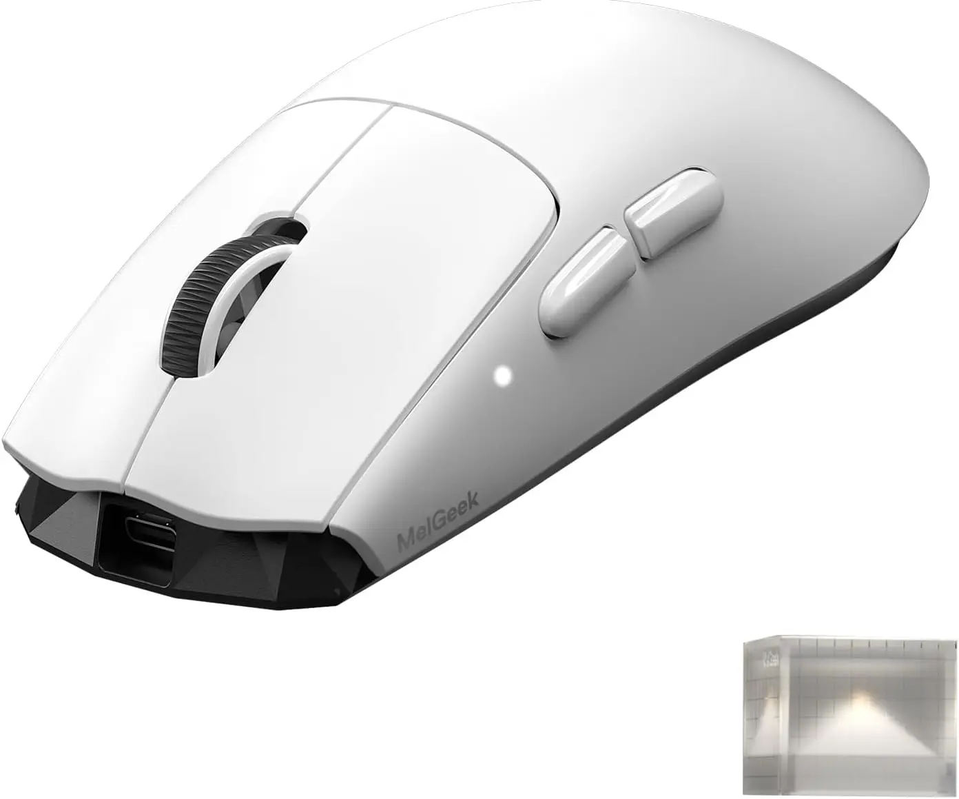 

Легкая беспроводная игровая мышь, 49 г, частота опроса 8K, сенсор 30K DPI, время работы от батареи 215 часов - белая