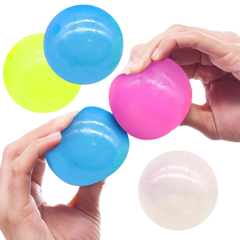 6/12/16PCS Luminous Stress Relieving Balls That Stick To The Ceiling Fun Decompression Fidget Toy Cool Stuff for Kids and Adults