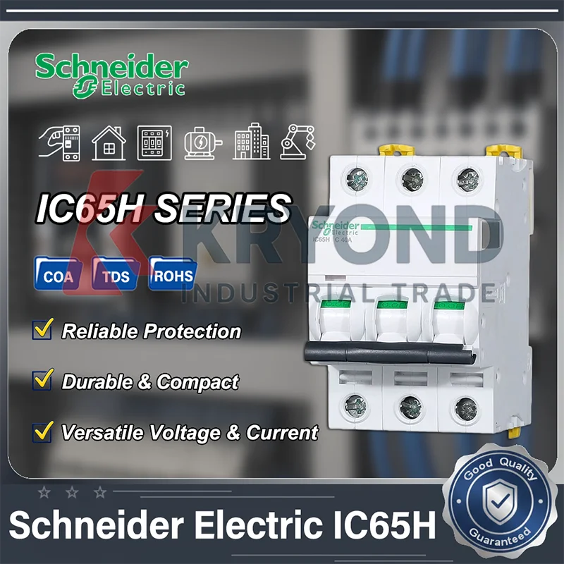 

Schneider Electric IC65 Circuit Breaker 1P 2P 3P 4P Type C 10A 16A 20A 25A 40A 63A Electrical Protection for Home Industrial Use