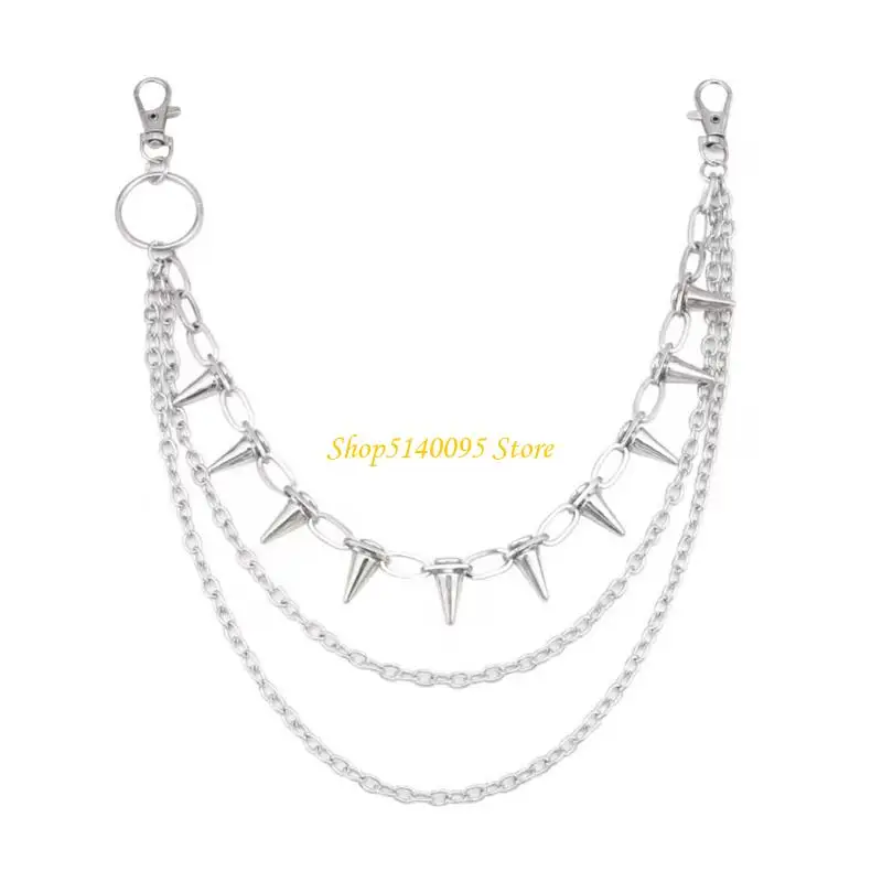 

Dxae Modern Spiked Chain Decor для мешков и нарядов Практические металлические готические аксессуары практические декоры для