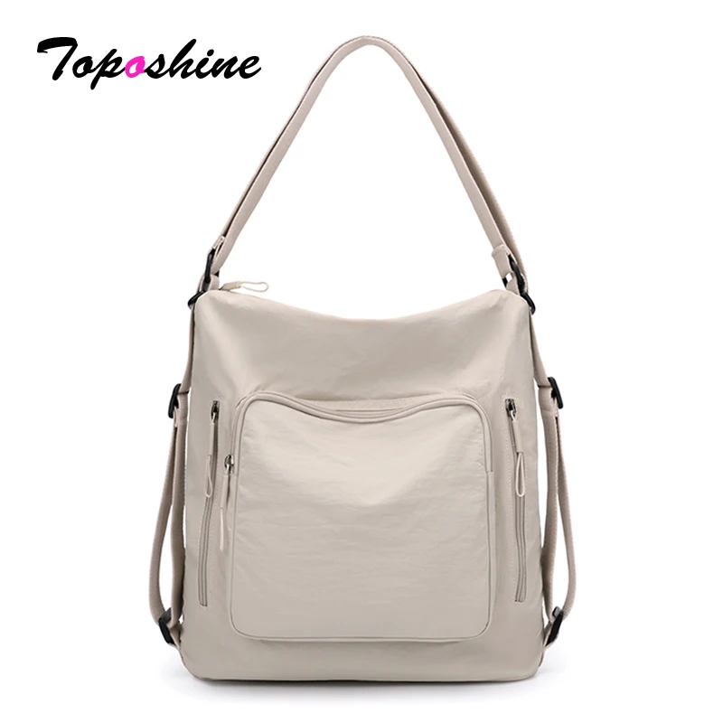 

Toposhine 2-in-1 Convertible Tote New Backpack Purse Anti-theft Nylon Handbag Large Capacity Multi-Pocket Shoulder Bag for Women