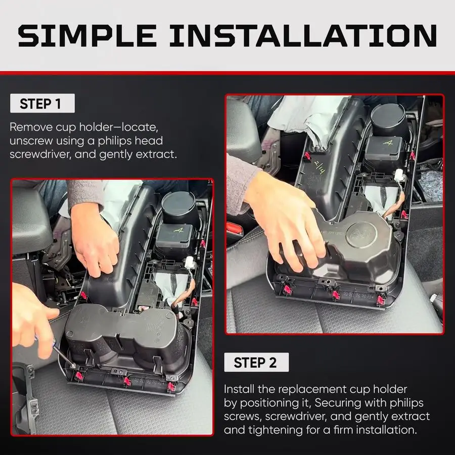 Porte-gobelet surdimensionné avec plateau, Compatible avec Toyota Tacoma 20162023, convient à 3.65 bouteilles, porte-gobelet de voiture, organisateur, Console centrale U
