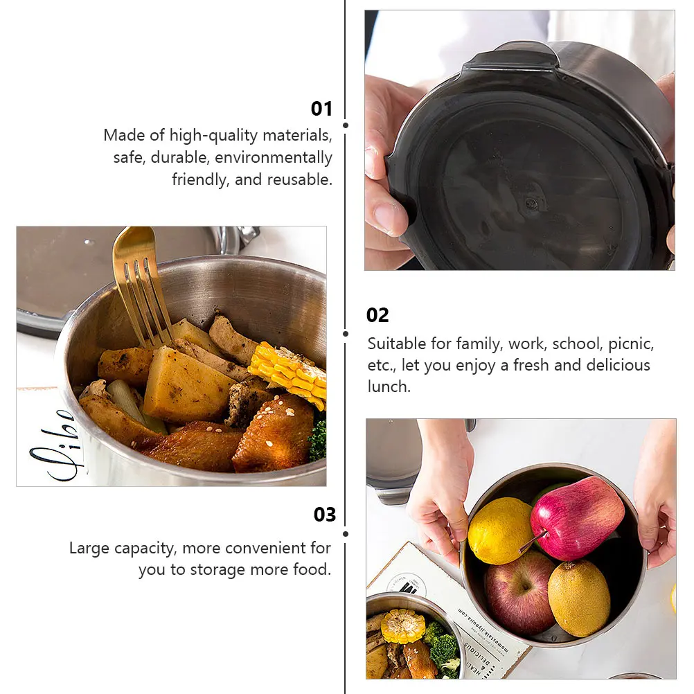

Fresh-keeping Box with Lid Bento Metal Container Lunch Boxes Stainless Steel Snack Cup Storage Containers Thermal for Food