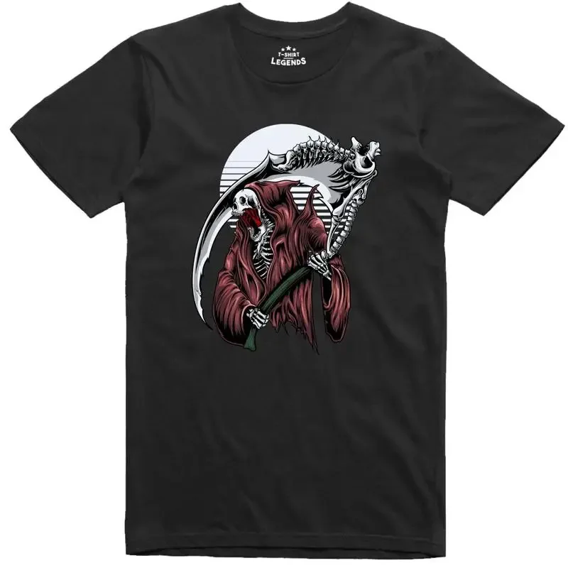 Déguisement Halloween Grim Reaper Horreur Hommes Style Gothique Coupe Standard T-shirt