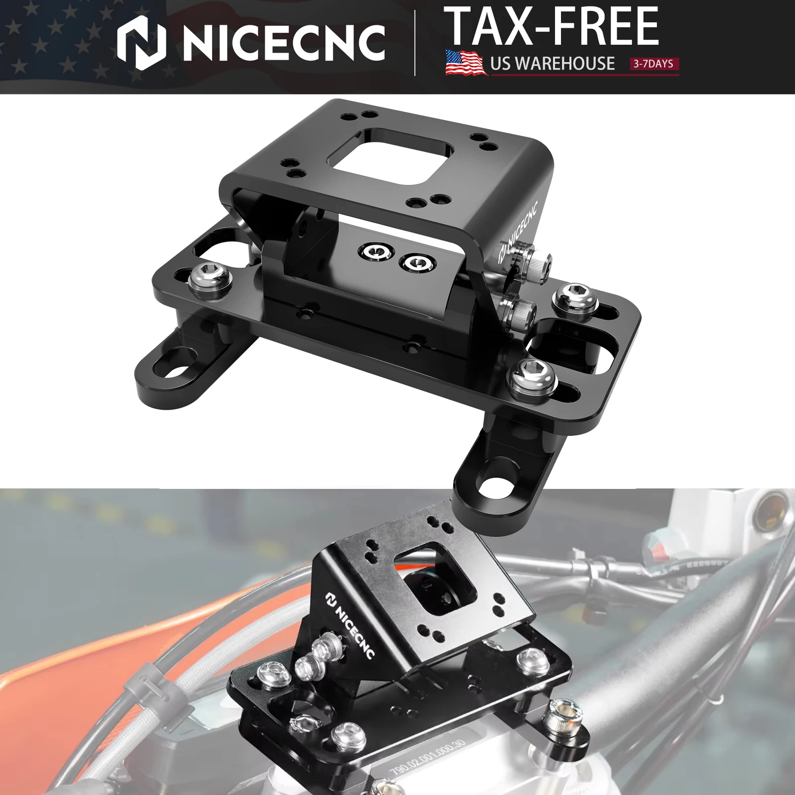 

NICECNC For KTM EXC 300 Husqvarna TE 300 Sherco SE 300 Beta Kawasaki Honda Kawasa Suzuki TM Navigation GPS Bracket AMPS Mount