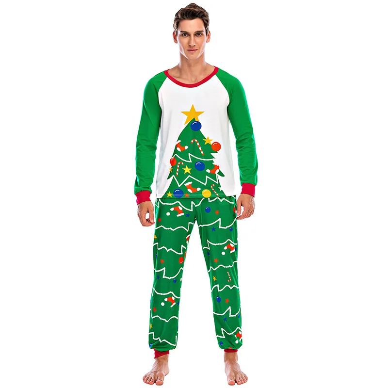 Men's Pajamas Set New Year Men's Long Sleeved Loungewear Men's Christmas Pajamas Men's Pajamas Autumn Sleepwear for Sleeping