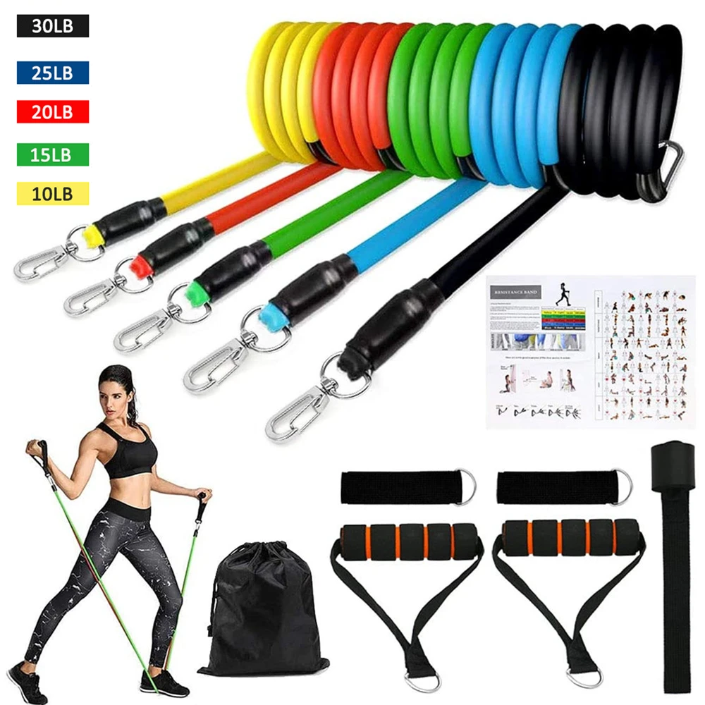 Exercise Bands with Door Anchor Legs Ankle Straps for Resistance Training Physical Therapy Home Workouts Resistance Bands Set