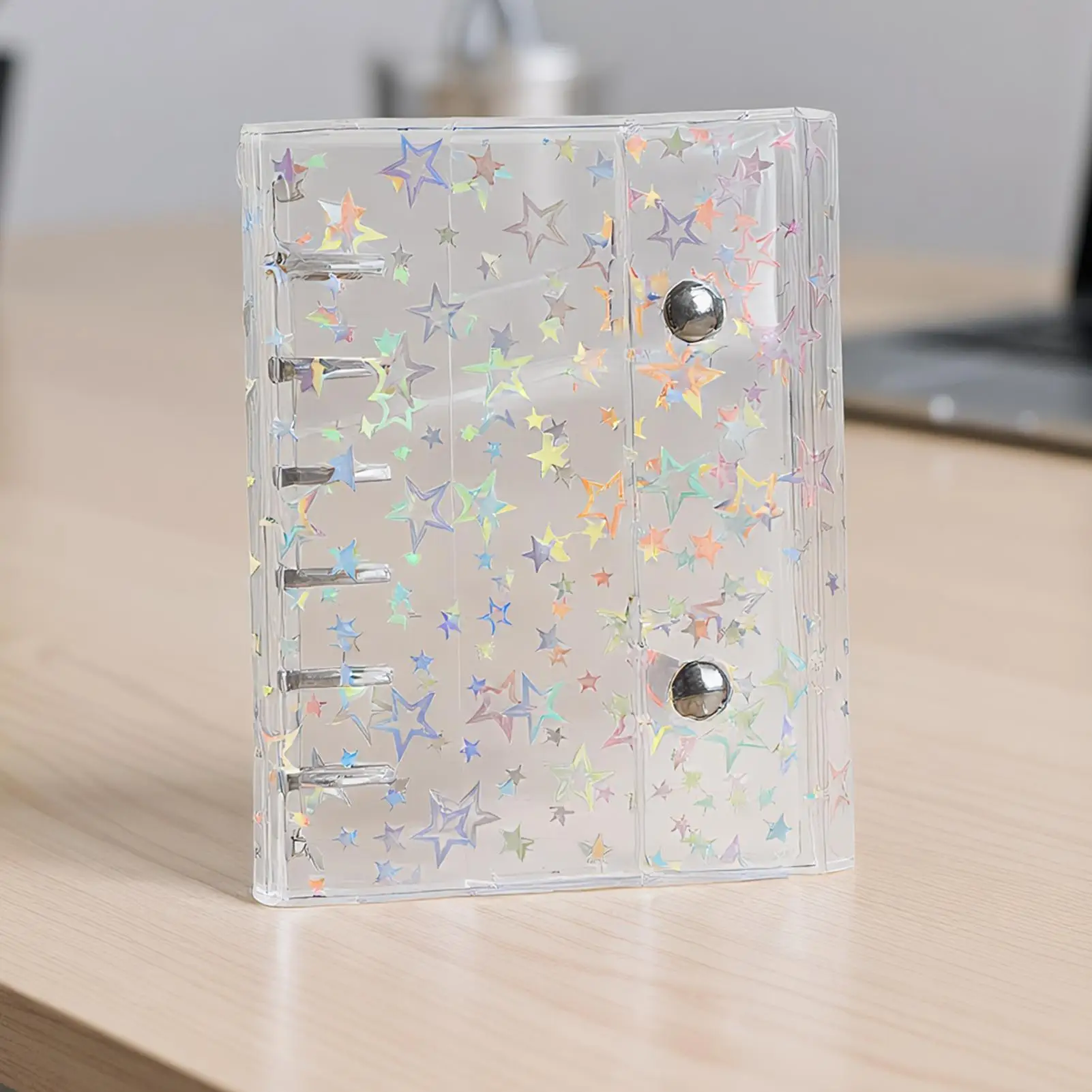 

Binder Clear Sleeves PVC Personal Journal Storage Binder With Star Pattern Personal Organizers Sleeves For Youth Family Boys