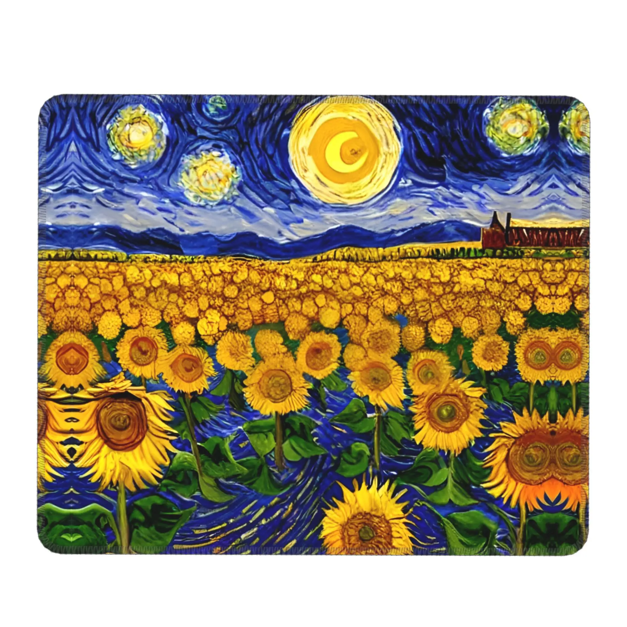 

Starry Night Sunflower Mouse Pad Waterproof Mousepad Gaming Accessories For Laptop PC MacBook Graphic Cute Mouse Mats