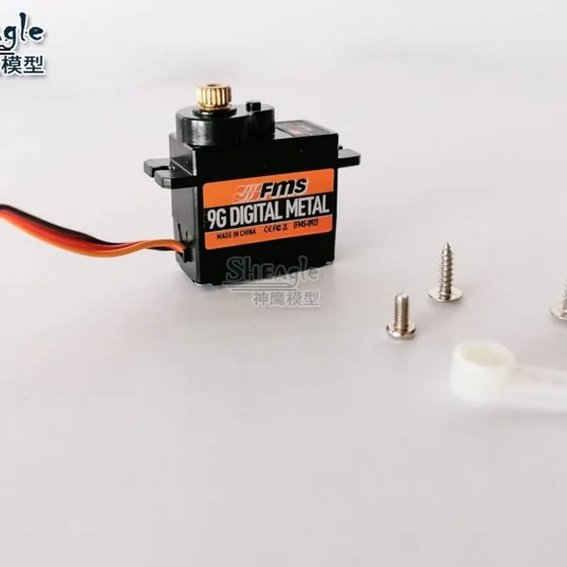 Immagine 4: Servo Digitale Fms Sheagle 9g con Ingranaggi in Metallo 092 Servo da 9 Grammi per Aeromodelli RC ad Ala Fissa Accessori per Modelli di Aerei RC