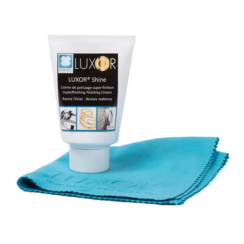Luxor Merard Multifunctional Precious Metal Jewelry Cleaning Kit Washable Mircrofibre Wiping Cloth & Super Finishing Cream Set