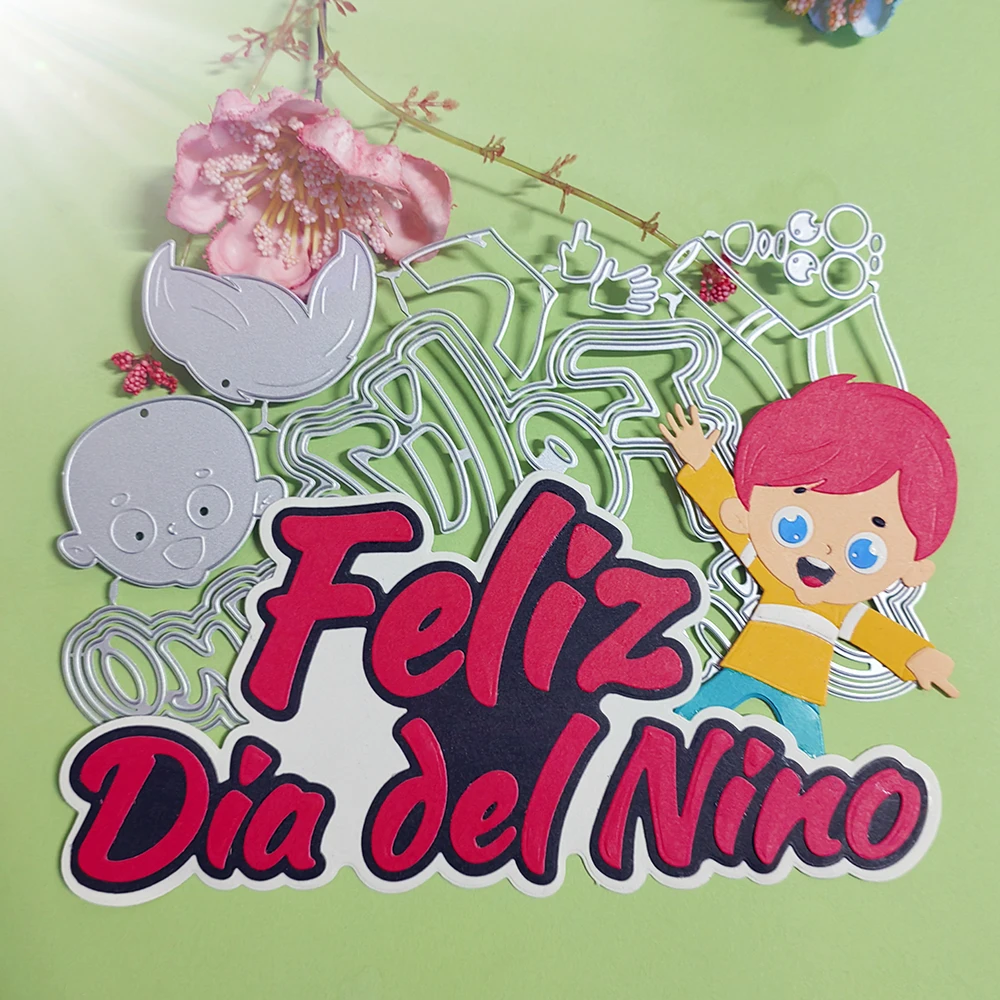 Happy New Spanish Children's Day cutting dies scrapbook decoration embossed photo album decoration card making DIY crafts