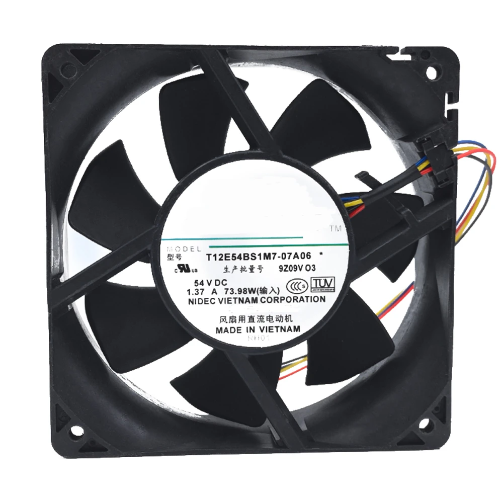 

Cooling Fan T12E54BS1M7-07A06 DC 54V 1.37A 12cm 12038 120X120X38mm 4-PIN PWM