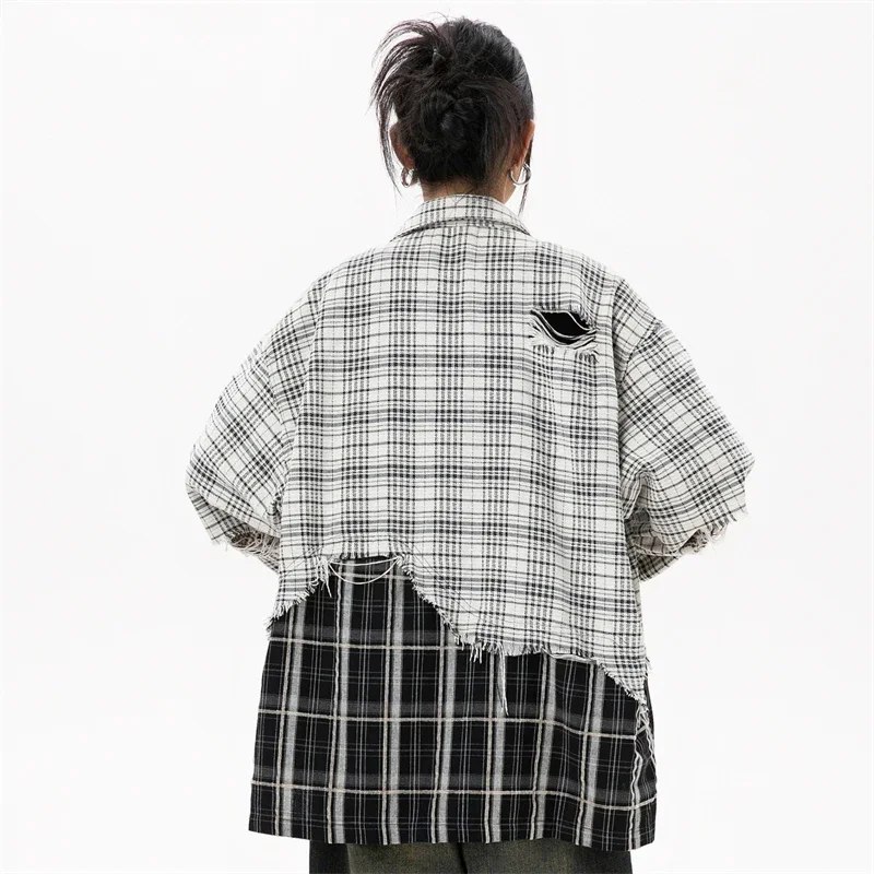 Women Plaid Shirts and Blouses Korean Style Women\'s Luxury Clothing Sales Trend 2024 Stylish Women\'s Blouse for Lady Clothes