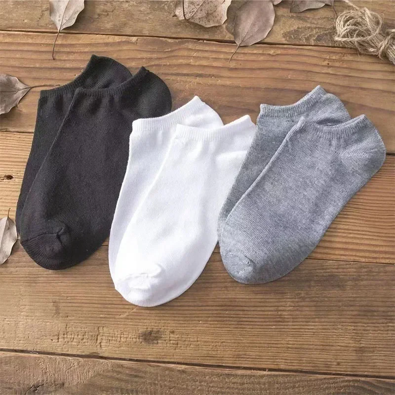 5/10 Pairs Women Socks Breathable Sports socks Solid Color Boat socks Comfortable Cotton AnkleSocks White Black