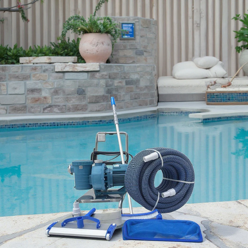 Komplettset für Schwimmbadreinigungszubehör, Vakuum-Poolreiniger für Schwimmbad