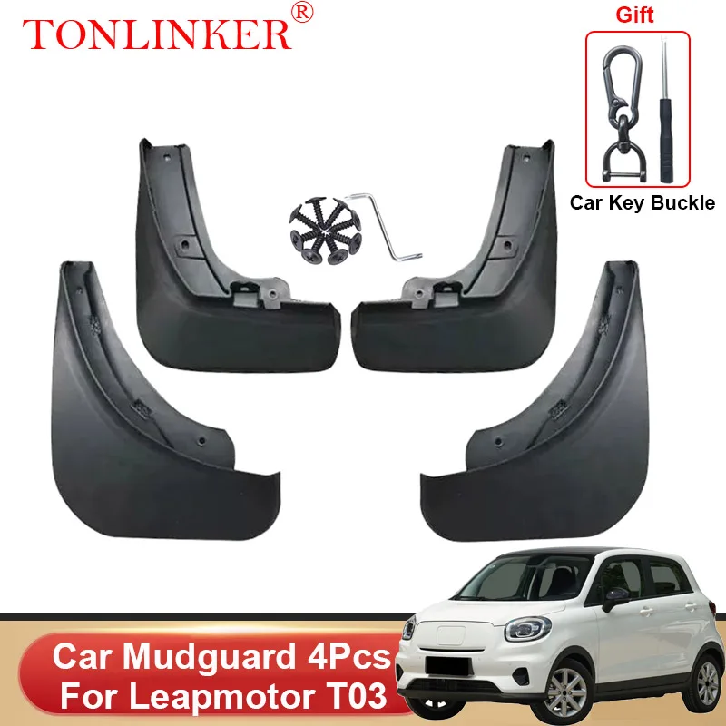 TONLINKER Car Mudguard For Leapmotor T03 2020 2021 2022 2023 Mudguards Splash Guards Front Rear Fender Mudflaps Accessories