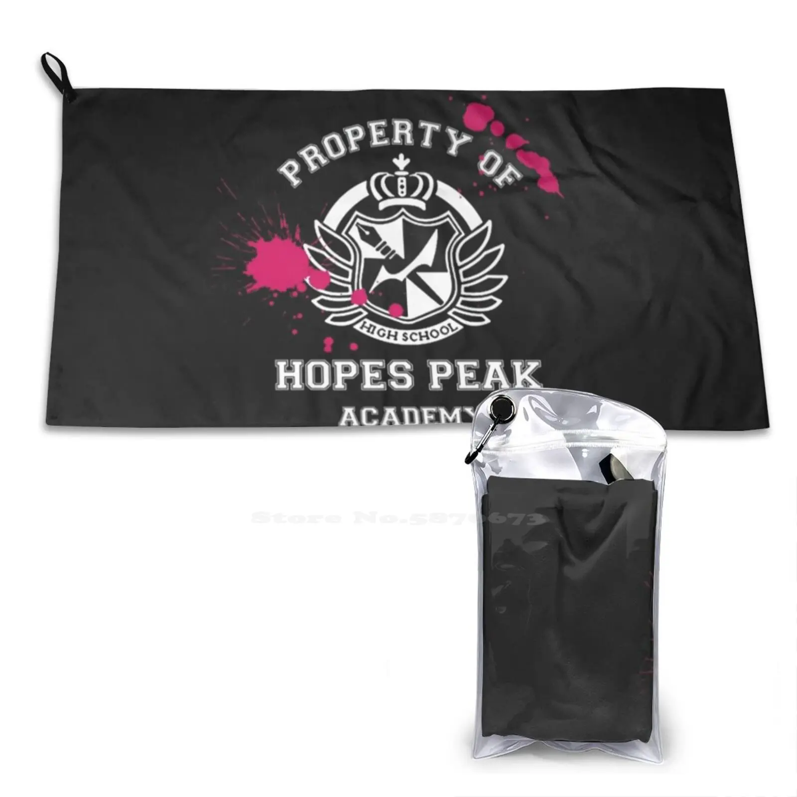 Property Of Hope'S Academy Soft Towel Quick Dry Beach Towel Danganronpa Hopes Monokuma Nagito Komaeda Junko Enoshima Dangan