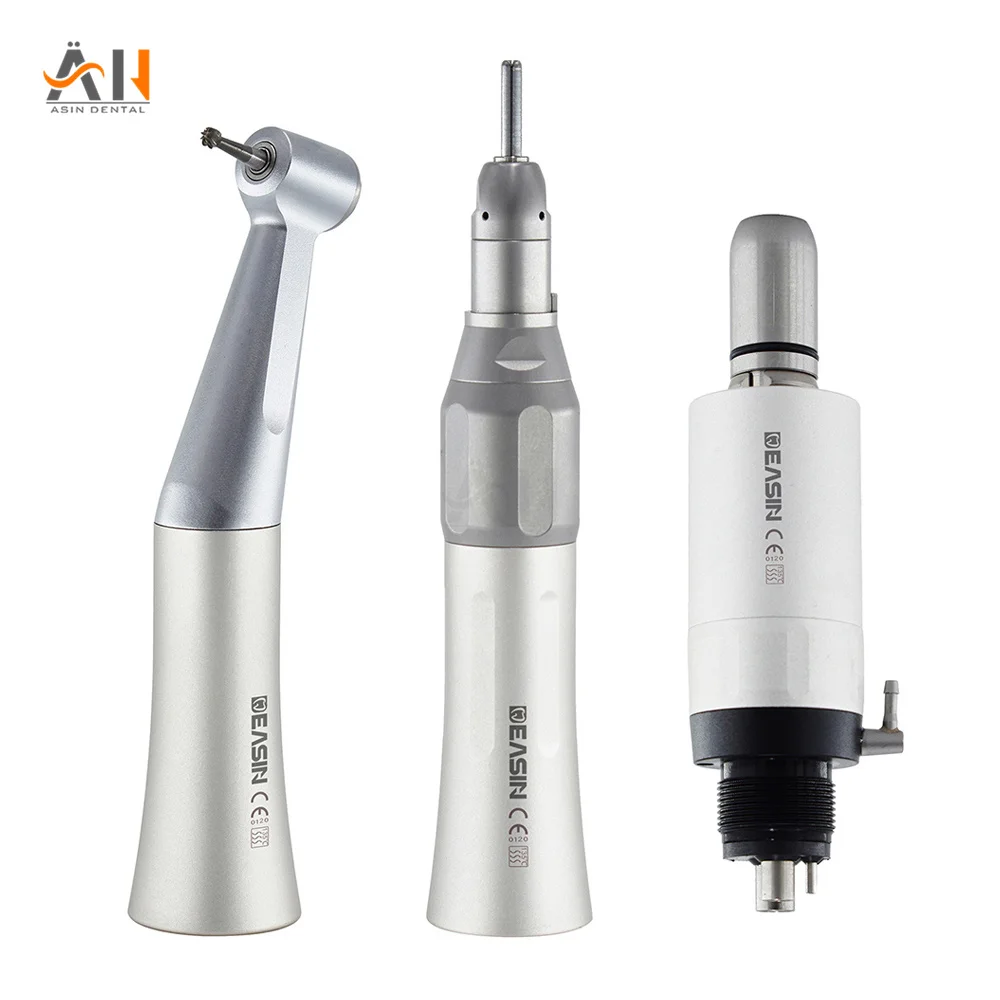 

Dental Low Speed Handpiece Set Contra Angle/Straight Handpiece 4/2 Holes Air Turbine Motor External Water Spray FX203 E-type