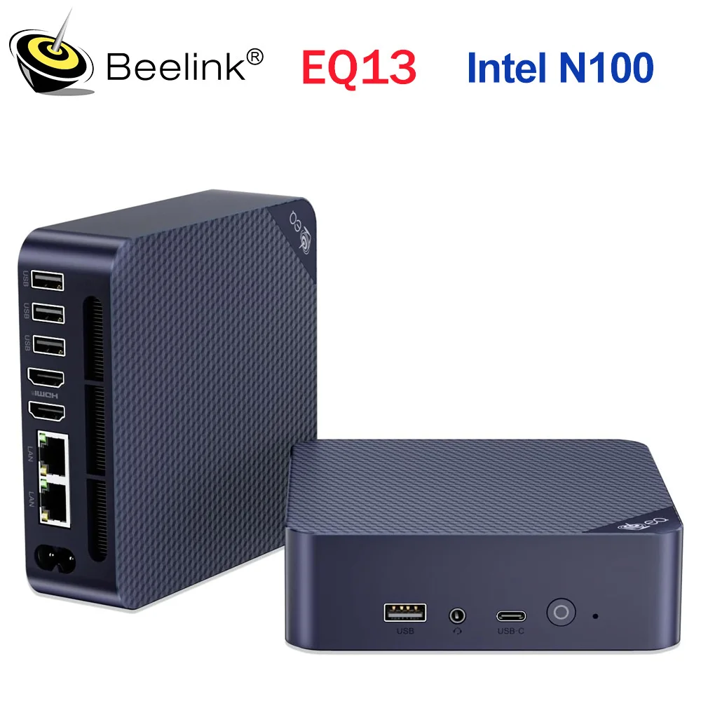 2024 Beelink EQ13 Intel N200 Mini PC 16G DDR4 500G SSD N100 4K Dual HDMI WIFI6 BT5.2 Quiet Office Desktop Computer VS EQ12