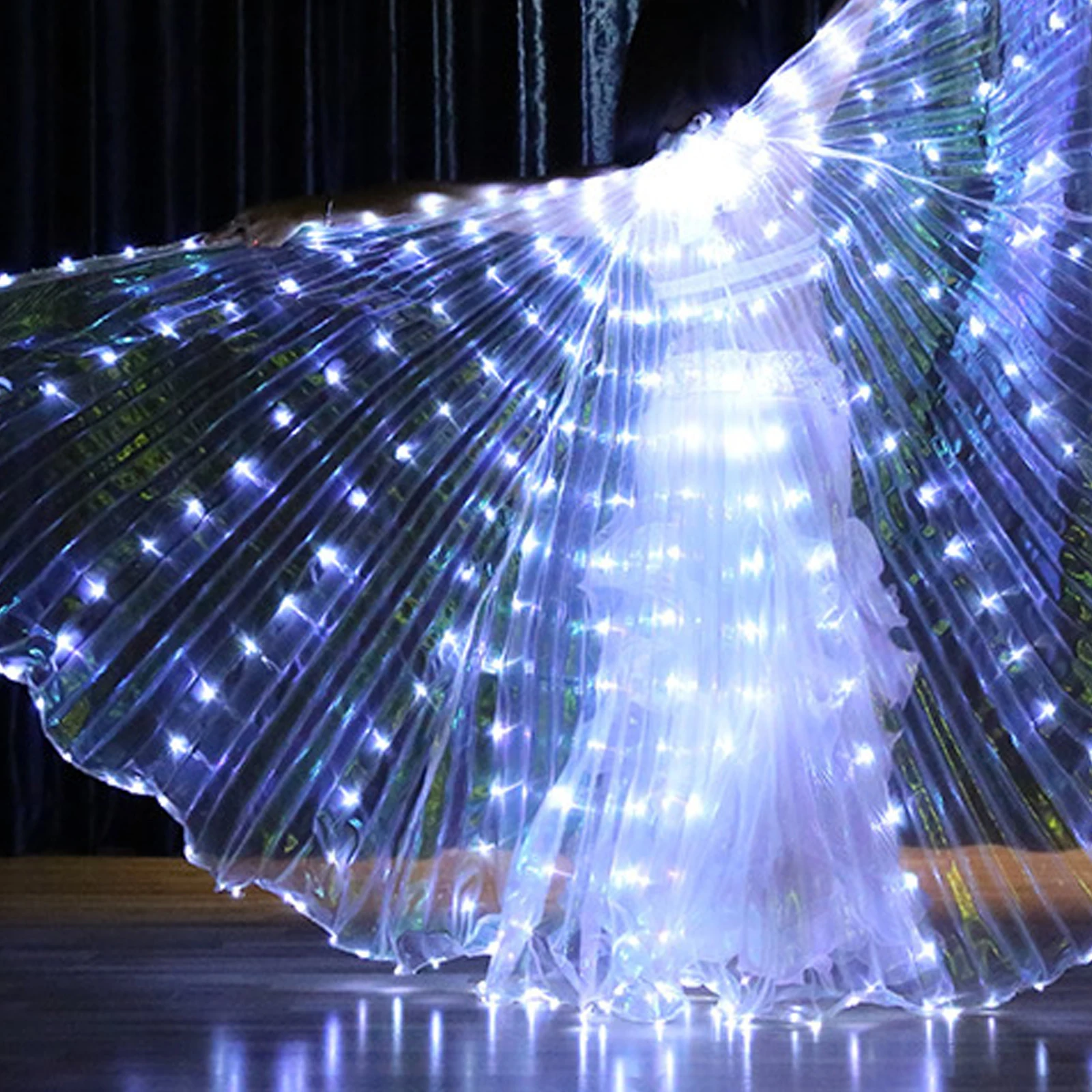 Asas de fada led dança do ventre prop cor uminescente manto adulto crianças dançarinos luminosa borboleta isis asa desempenho palco