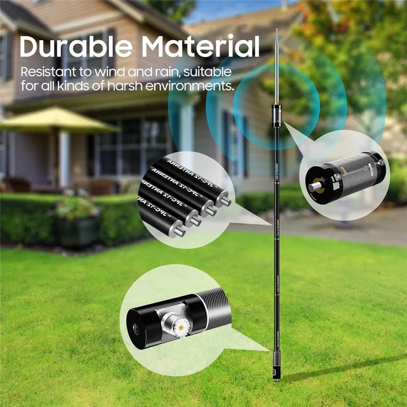 Antenas APPLIA-JPC-12 com regulador deslizante todas as bandas para rádio presunto 7mhz-50mhz antena vertical 40m-6m 8 bandas para exterior
