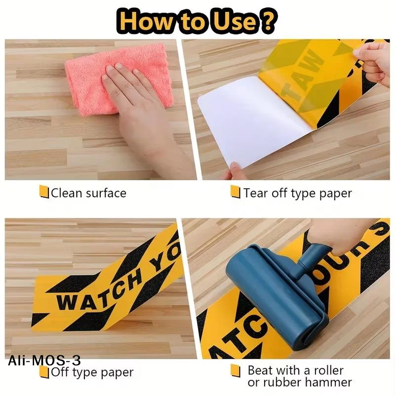 Step Safety Warning Stickers Pack of 10 Anti Slip Caution Labels for Factory Escape Route Hotel Corridor