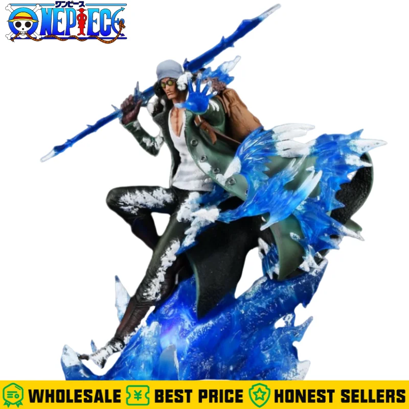 One Piece Anime Figure 30cm Aokiji Kuzan Action Figurine Gk Pvc 2 Heads 2 Hands Statue Model Collection Room Decoration Gift Toy