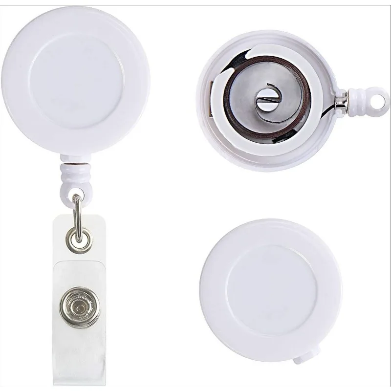 10 teile/los Versenkbare Lanyard Reel Strap Pull ID Karte Abzeichen Tag Clip Halter Krankenhaus Büro Favor Lächelndes Gesicht Karte halter – Detail 4