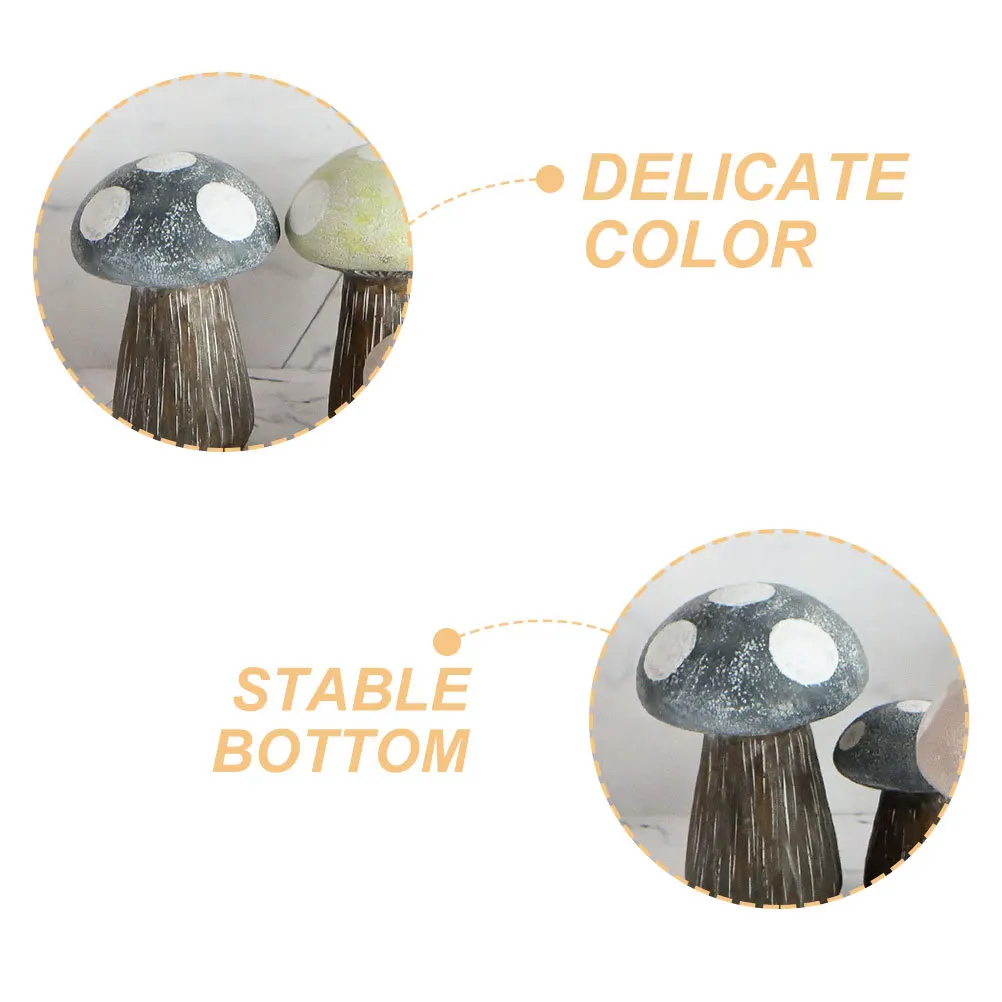 

2pcs Decoration Resin Mushroom Ornament Garden Decor Outdoor Use For Lawn Garden Micro Landscape Decoration Mushroom Figurines