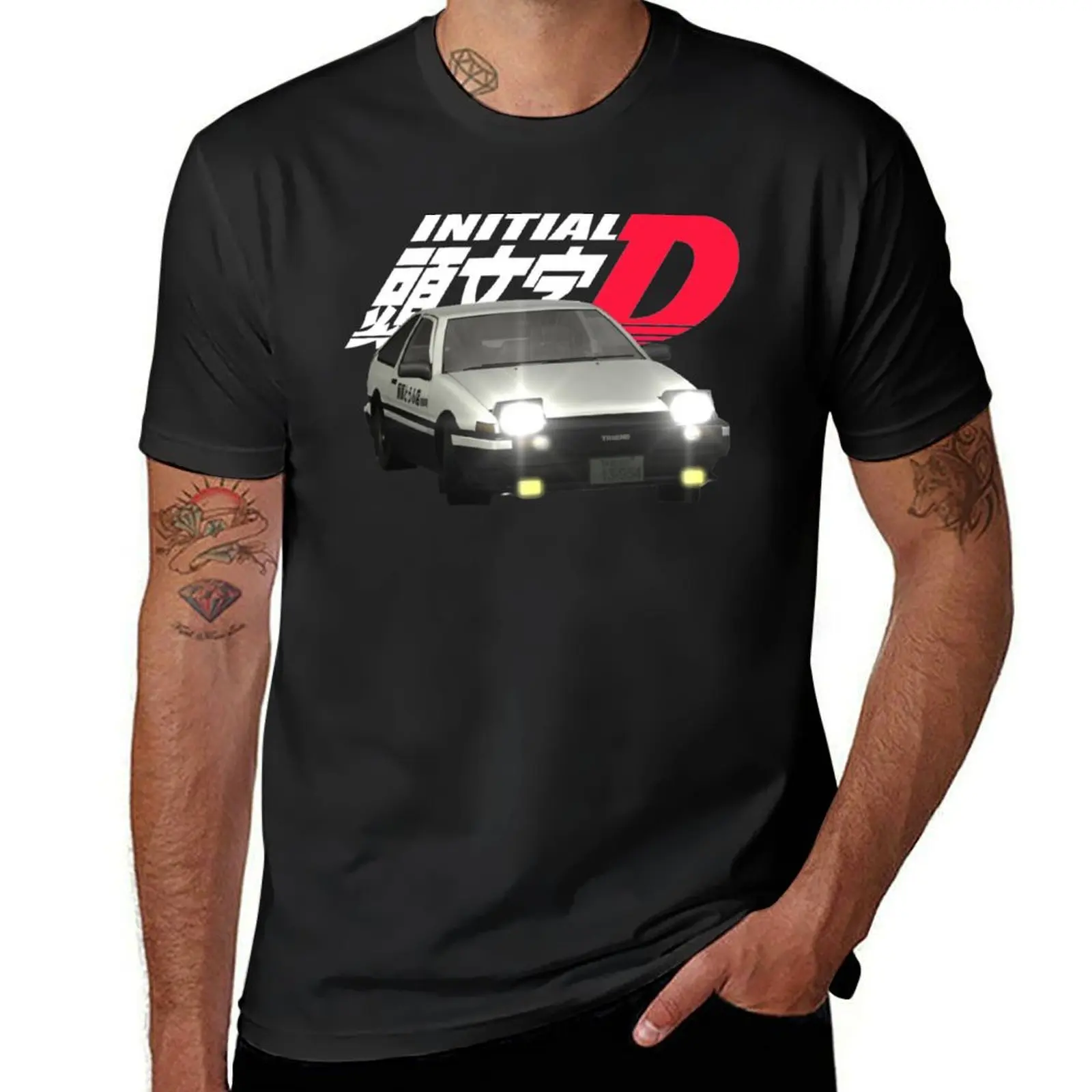 

INITIAL D T-Shirt blacks Anime t-shirt boys animal print anime figures mens graphic t-shirts big and tall
