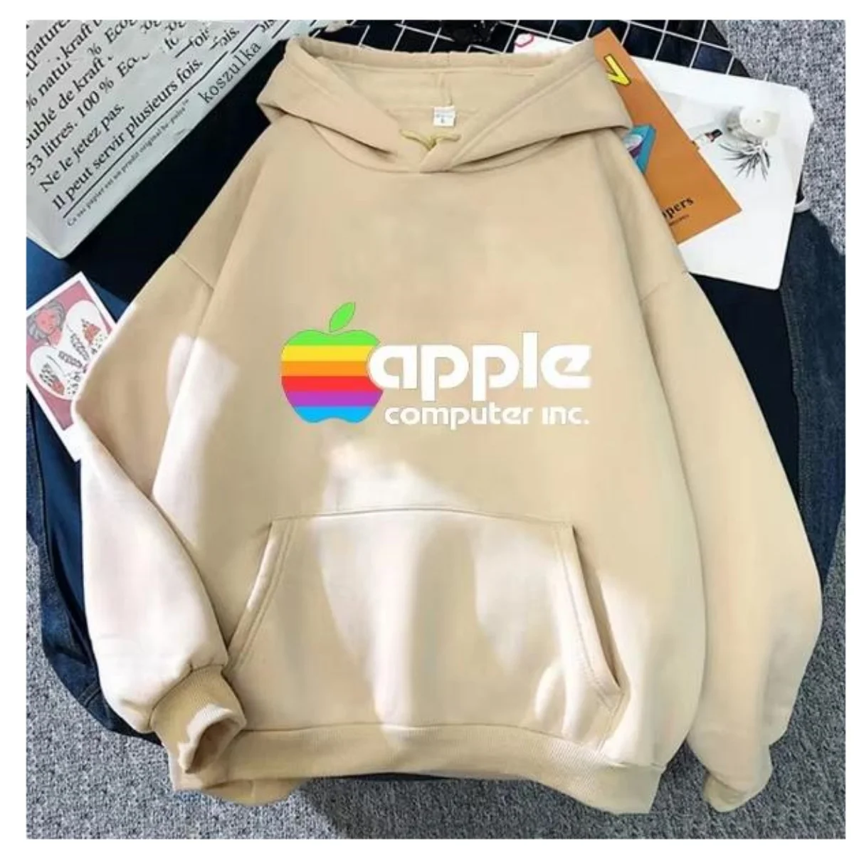 2025 Men's and Women's Casual Street Fashion Hoodie Sports Retro 1980 SAPlee Macintosh Computer Spring and Autumn New Edition