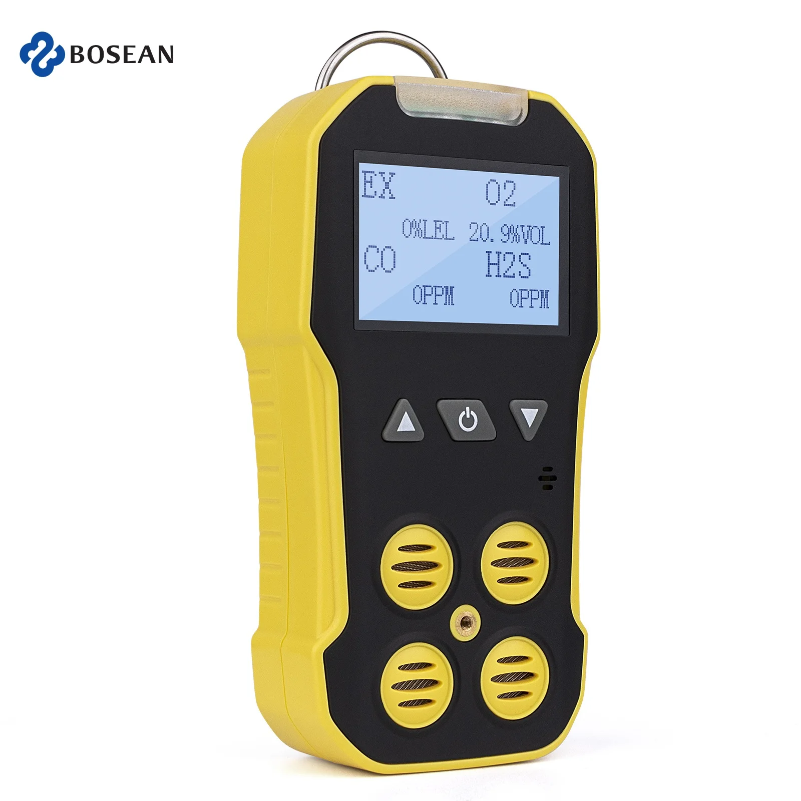 BOSEAN 4-in-1 Gas Detector EX H2S CO O2 Portable Industrial Multi-gas Monitor LCD Sound Vibration Alarm Toxic Gas Leak Analyzer