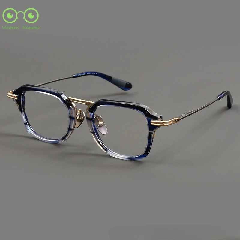 

Japanese master design handmade pure titanium men's glasses frame for women's retro large frame acetate glasses frame